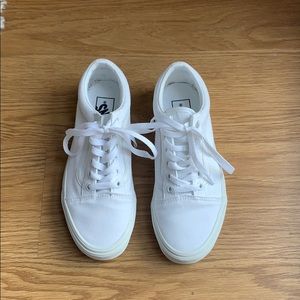 Old Skool True White Vans, Women’s size 7